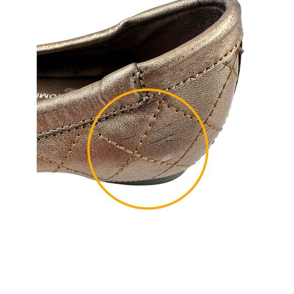 AGL Monika ballet Cap Toe flat Leather round toe Quilted bronze black 36 EU/6 US - Picture 14 of 14